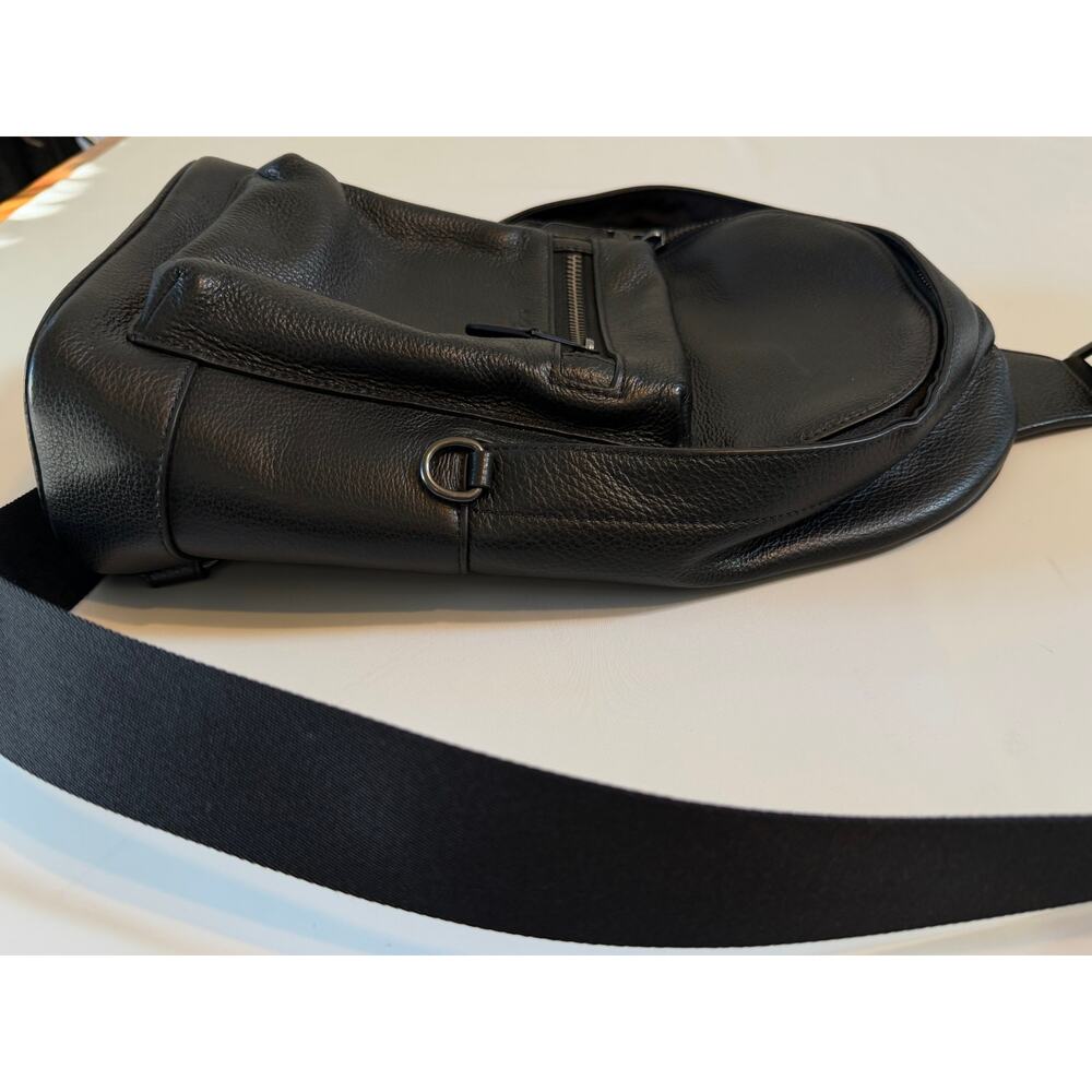 COACH West Pack Crossbody Backpack Leather Black - Picture 12 of 16